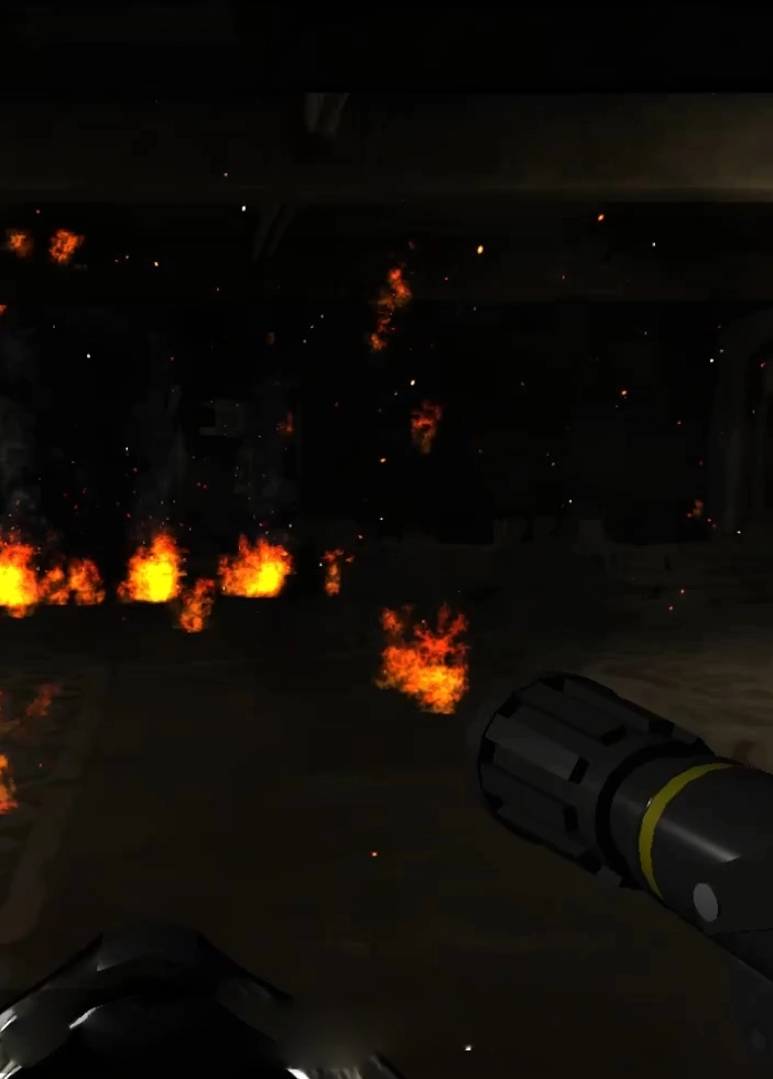 A simulation of a fire in a night club